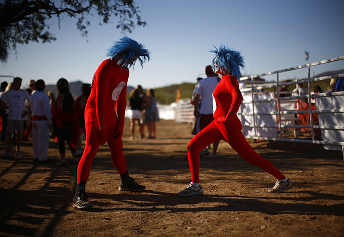 24 hours: Cave Creek, Arizona, USA: Participants at Running of the Bulls USA event