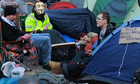 Occupy London activists begin a second day of protest