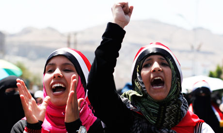 Women demonstrate in Sana'a