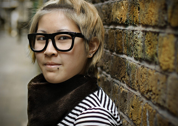 Pete Zelewski portfolio: Apprentice hairdresser Audrey in St Annes Court, Soho, Central London