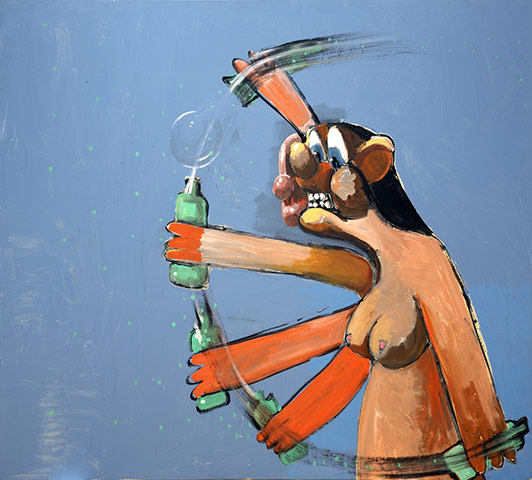 George Condo: Nude Homeless Drinker, 1999, by George Condo