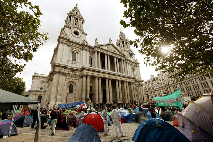 Occupy London protest: Tents outside St Pauls Cathedral