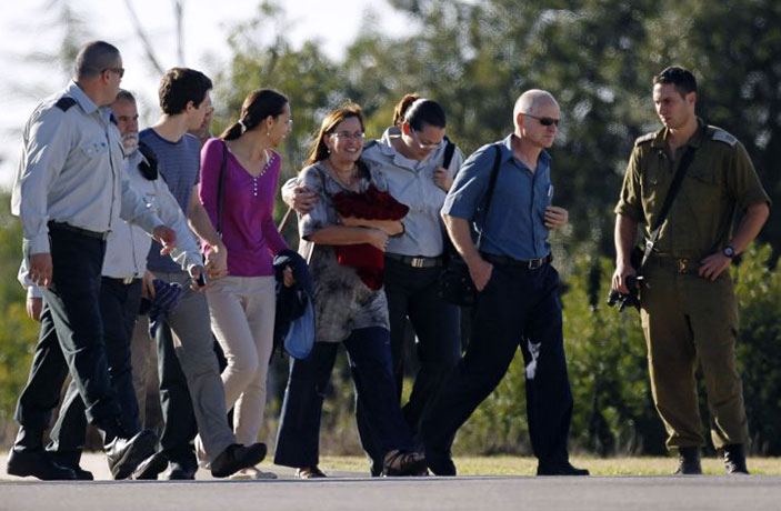 gilad shalit release: The Shalit family including Gilat's parents, Aviva and Noam