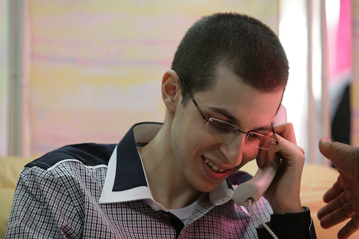 Shalit release: Gilad Shalit speaking on the phone with his family