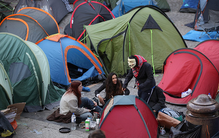 Occupy London: Tents pitched in front of St Paul's Cathedral Occupy London