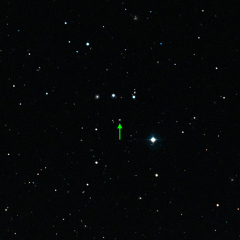 Month in space:  faint star,  too faint to be seen