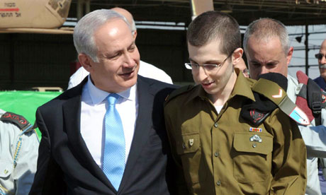 Binyamin Netanyahu welcomes Gilad Shalit