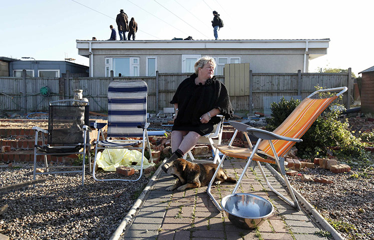 Dale Farm camp: Resident Mary McCarthy sits in a chair at the Dale Farm travellers site