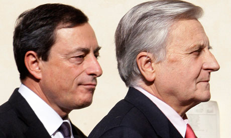 Mario Draghi and Jean-Claude Trichet