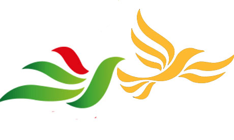 Logos for Tunisia's CPR and Britain's Liberal Democrats