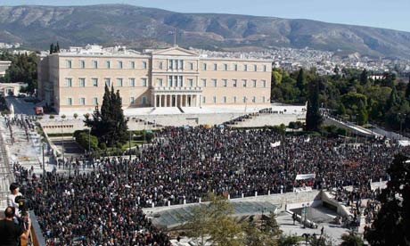 Greek protesters in Athens