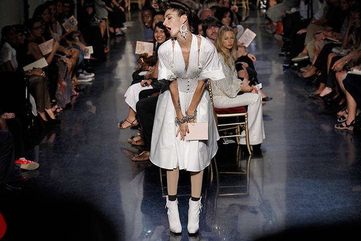 24 hours in pictures: A model wears Jean Paul Gaultier, Paris Fashion Week