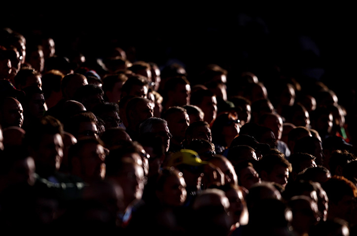 UK October heatwave: Aston Villa fans enjoy the sunshine during match in Birmingham