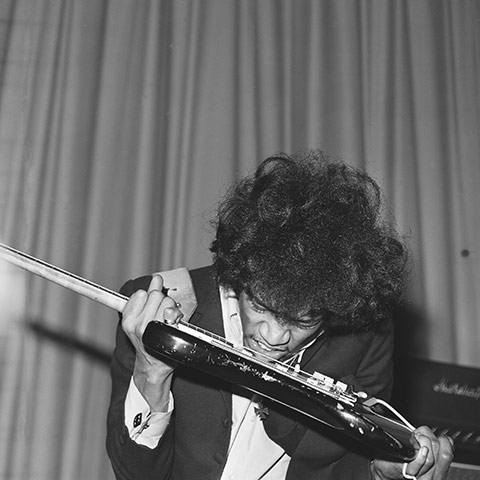 Harry Goodwin pop photos: Jimi Hendrix on stage at the New Century Hall