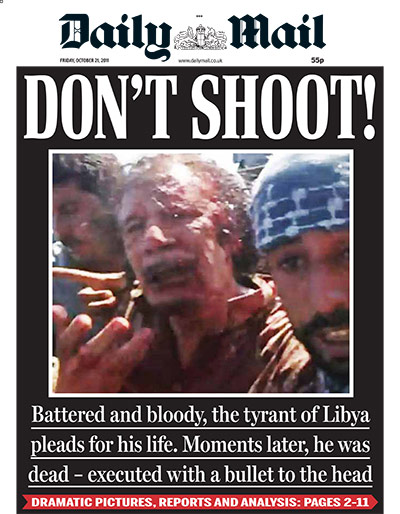 Gaddafi dead: Daily Mail, UK