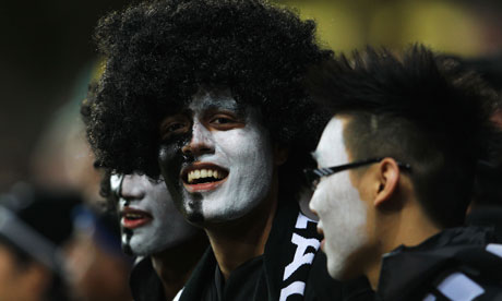 New Zealand fans at the country's Rugby World Cup semi-final against Australia