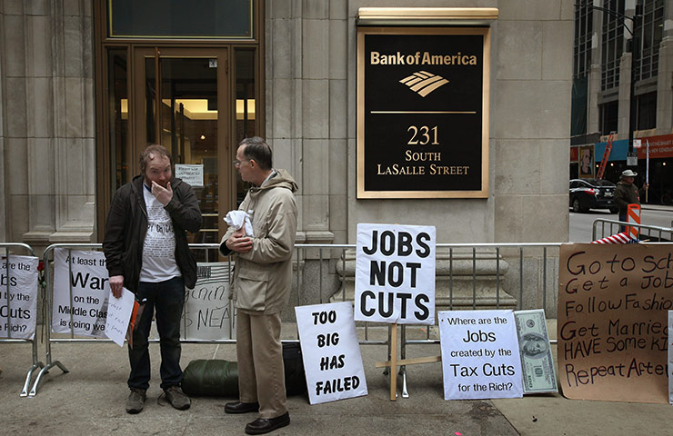 Occupy Protests: Chicago, Illinois: Will Schaefer and David Schwebke protest, Occupy Chicago