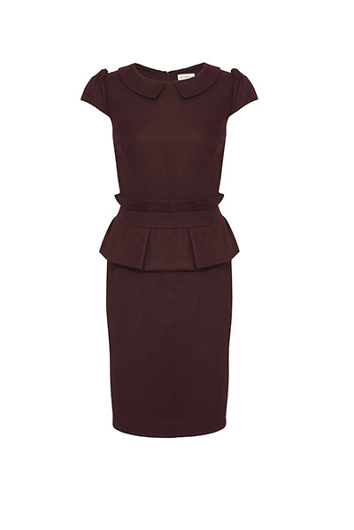 The fashion briefing: Matilda & Quinn: urgundy peplum dress