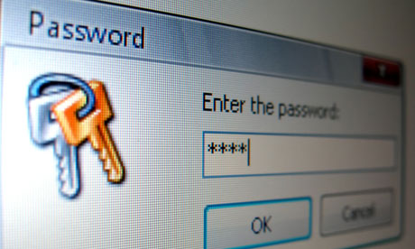 Password window on computer screen