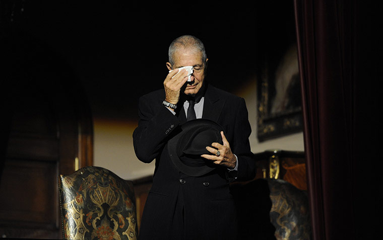 Week in music: Canadian singer-songwriter Leonard Cohen cries during a tribute in Gijon