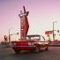 Chevrolet: A Chevrolet Corvair outside the Skyliner Motel