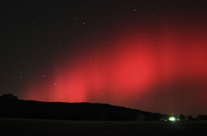 northern lights: The northern lights, or aurora borealis, over Ozark, Arkansas, US