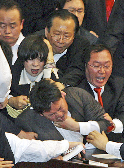 Political fights: political fisticuffs