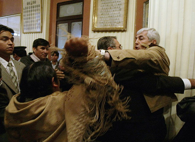 Political fights: political fisticuffs