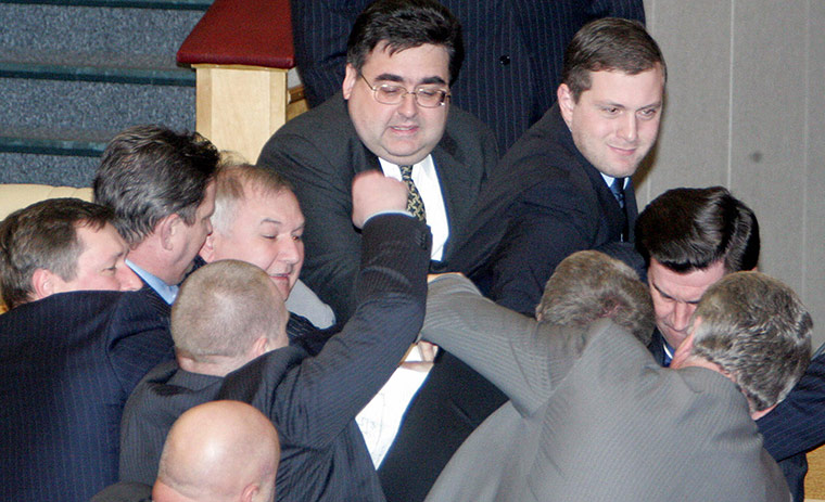 Political fights: political fisticuffs