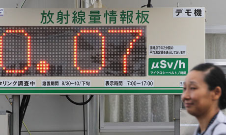 A radioactivity measuring station in Iwaki, Fukushima. Photograph: Wolfgang Kumm/EPA