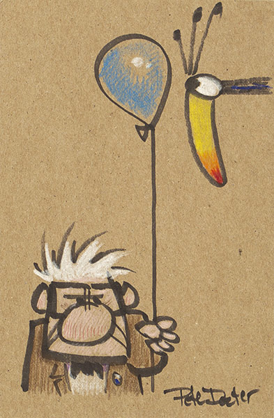 Aardman auction: Carl Fredrickson and Kevin by Pete Docter