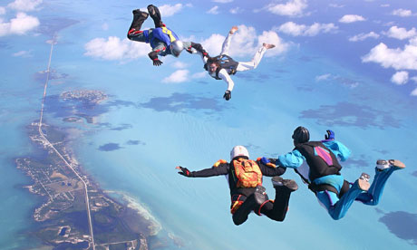 Skydivers.