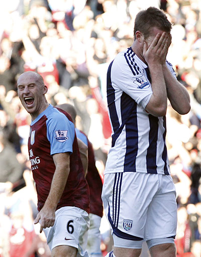 The week in sport: Villa's James Collins reacts after West Brom's Chris Brunt's penalty miss