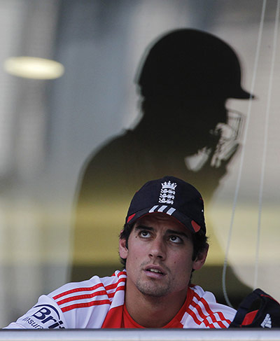 The week in sport: England captain Alastair Cook watches a training session 