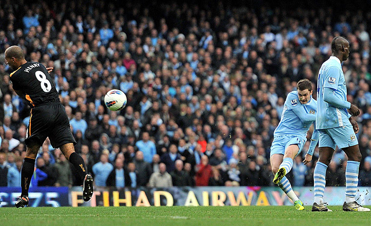 Premier League roundup: Manchester City's Adam Johnson scores his team's third goal