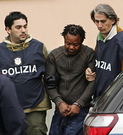 Amanda Knox timeline: 6 November 2007: Patrick Lumumba is accompanied by police