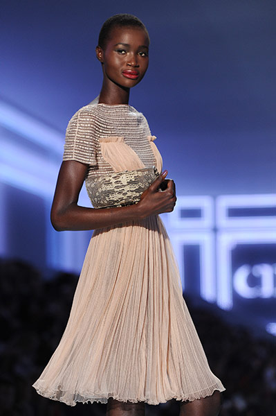 Paris Fashion Week: A model walks the runway during the Christian Dior Spring/Summer 2012 show