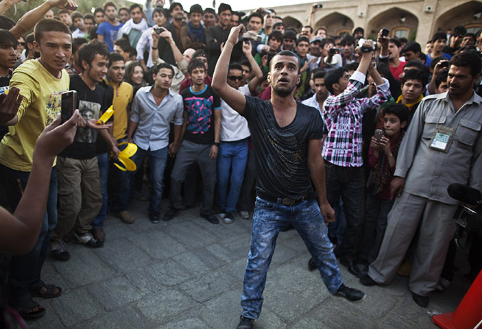 FTA: Ahmad Masood: An Afghan youth from the audience dances during Sound Central