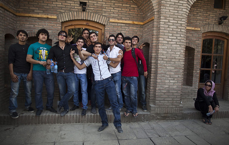 FTA: Ahmad Masood: A group of Afghan youths pose for photos during Sound Central