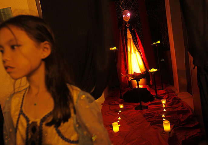 Halloween: Hong Kong: A child dresses up in a costume