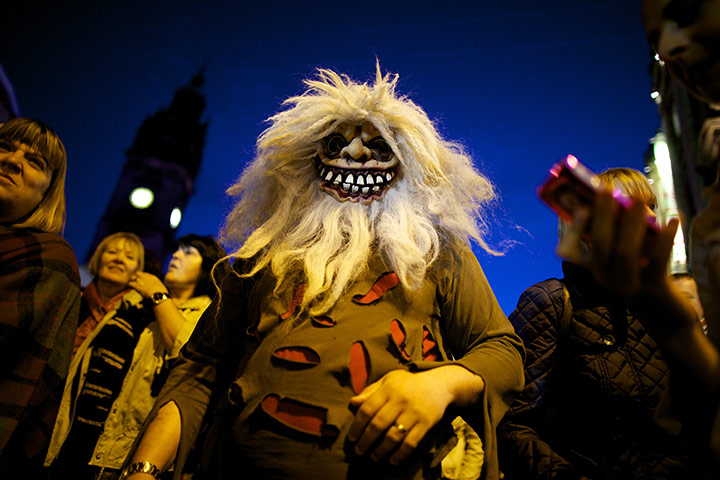 Halloween: Sheffield, UK: People dressed up during Fright Night