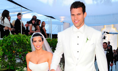 Kim Kardashian on her wedding day with Kris Humphries the reality TV 