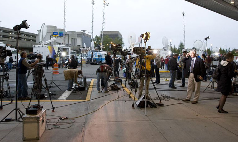 knox home: Media crews from around the world await Amanda Knox's arrival in Seattle