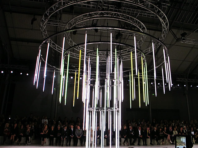 McQueen: floor to ceiling chandeliers