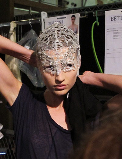 McQueen: lace stocking mask