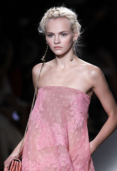 Paris Fashion Week : A model wears a creation for Valentino