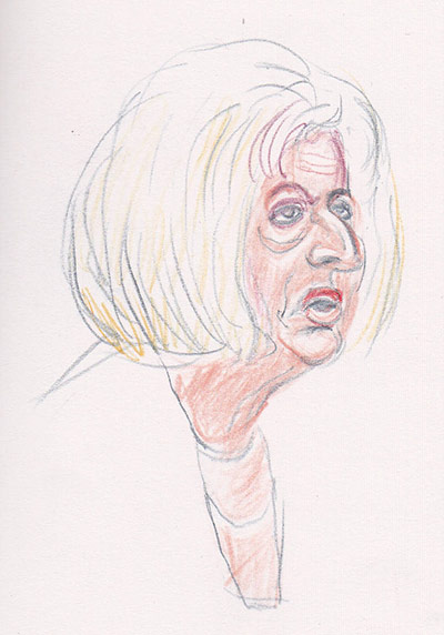 Steve Bell : Theresa May and her curtain of hair