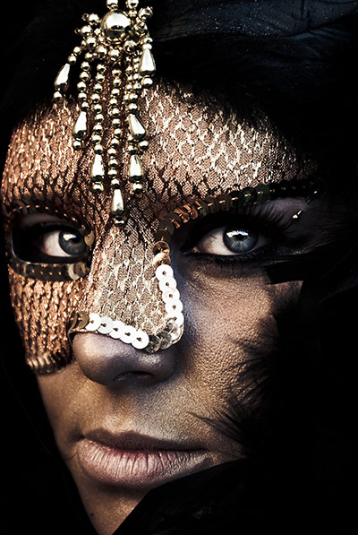 In Pictures: Gold: self-portrait ­wearing a gold, ­phantom-style mask