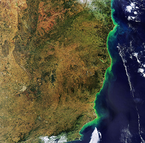 Satellite Eye on Earth: Brazilian states along the Atlantic coast