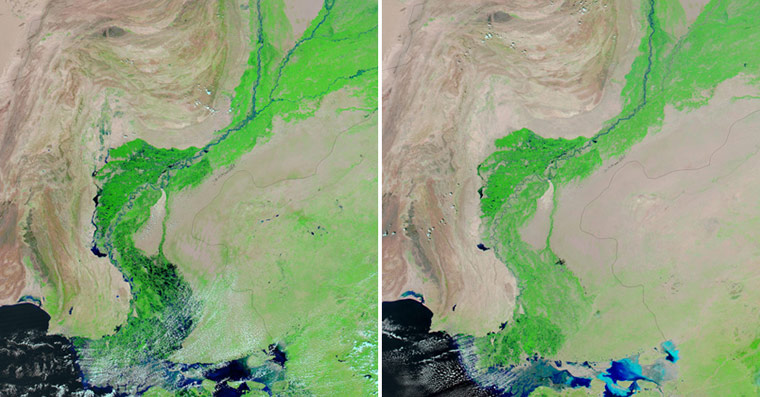 Satellite Eye on Earth: Flood waters lingered in southern Pakistan 